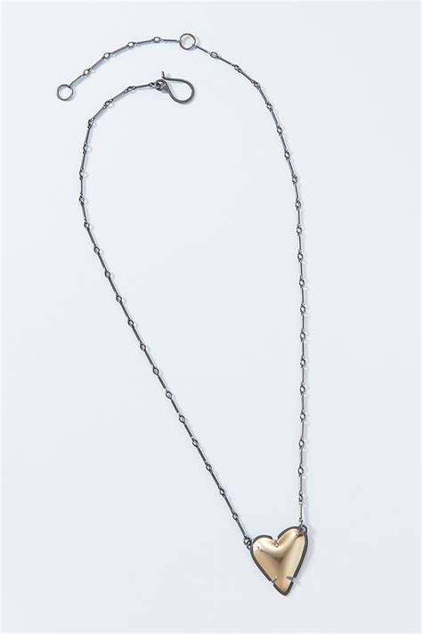 Asymmetrical Enamel Heart Necklace By Lisa Crowder Silver And Enamel