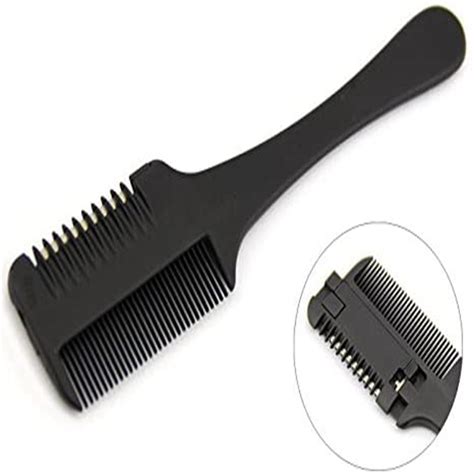 Black Hair Razor Comb Handle Cutting Thinning Home Diy Trimmer Inside