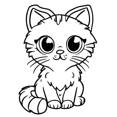 Dibujos De Gatos Para Colorear Para Niños 23525743 Vector En Vecteezy