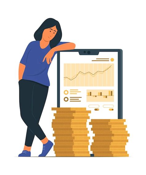 Premium Vector Woman Investing And Getting Profit Concept Illustration