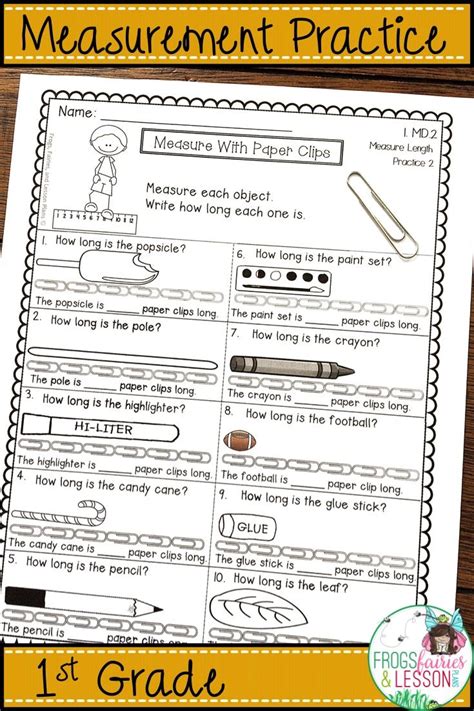 Measurement for the math journal: Measurement - 1st Grade | First grade measurement ...