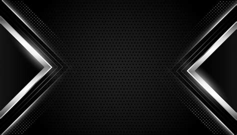 Free Vector Black Realistic Background With Silver Geometric Shapes