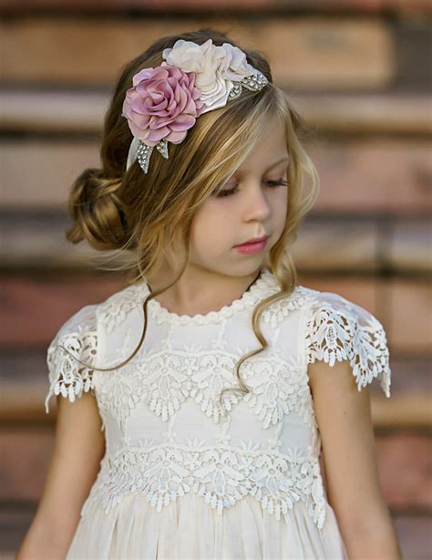Luciana Long Cap Sleeve Lace Flower Girl Dress Ivory Sweetvalentina