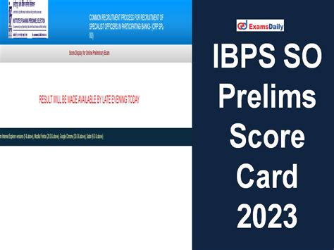 Ibps So Score Card Prelims Link Out Download Crp Spl Xii Cut Off Mark