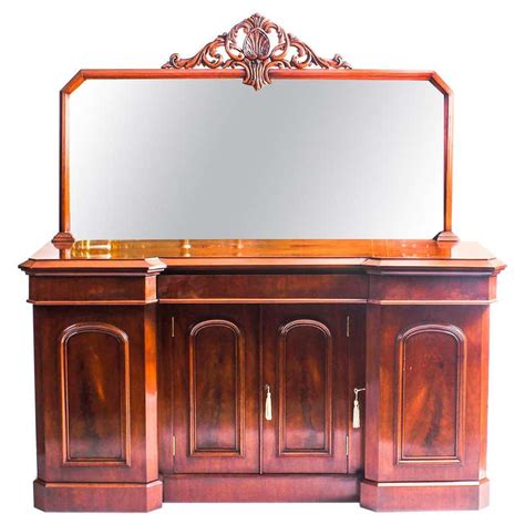 Antique Victorian Flame Mahogany Sideboard Chiffonier 19th Century At