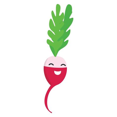 Smile Radish Icon Flat Style 15390084 Vector Art At Vecteezy