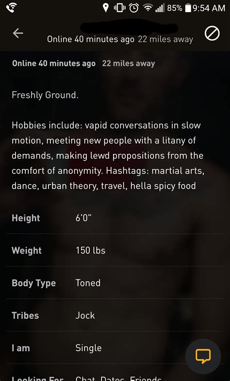 Grindr Profile Template