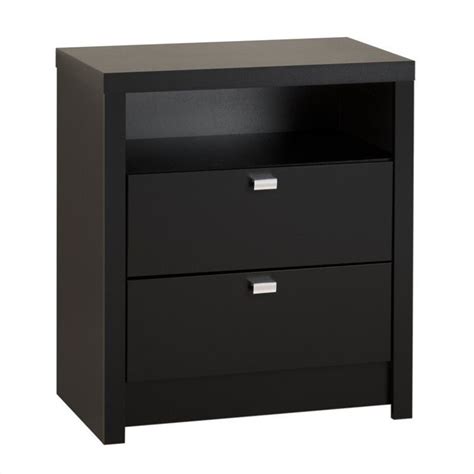 Tall nightstands don't have to take up much floor space, so they can be incorporated into almost any bedroom. Tall 2 Drawer Nightstand in Black - BDNH-0529-1