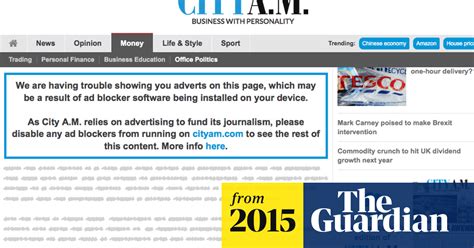 City Am Becomes First Uk Newspaper To Ban Ad Blocker Users City Am