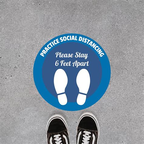 Custom Circle Social Distancing Floor Stickers And Decals