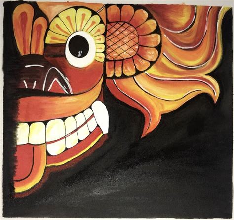 Srilankan Traditional Devil Mask Painting By Vinoja Fernando Saatchi Art
