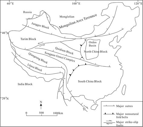 Simplified Tectonic Map Of China Modified From Yang Et Al 2005