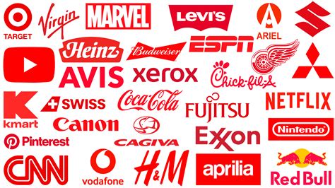 Most famous logos in Red