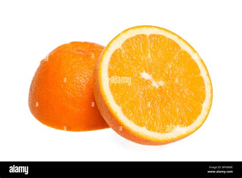 Orange Sliced In Half Stock Photo Alamy
