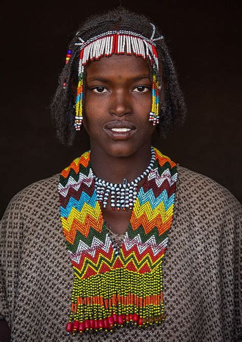 Oromo Woman With A Beaded Necklace Oromia Mileso Ethiopia Oromo