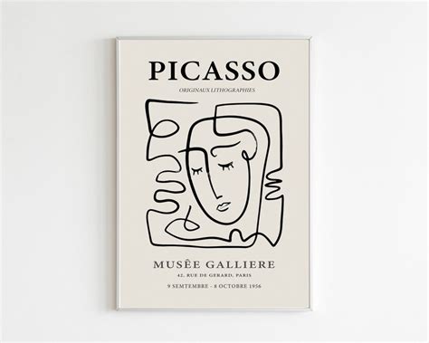Picasso Line Art Minimalist Portrait Modern Minimalist Art Etsy