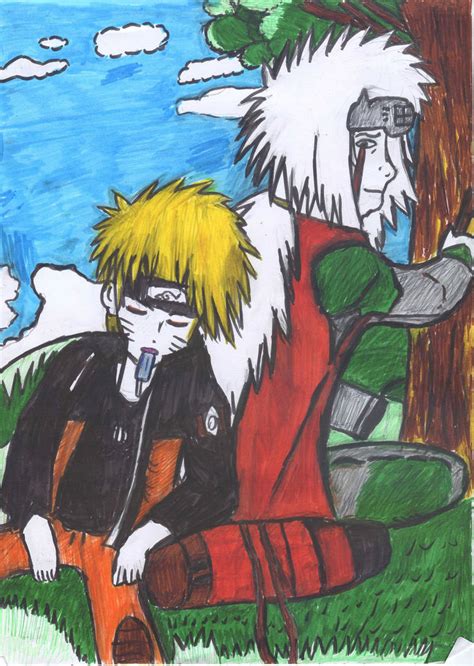 Naruto And Jirayia Sitting Under Tree By Fran48 On Deviantart