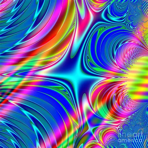Rainbow Splash Fractal Abstract Digital Art By Rose Santuci Sofranko
