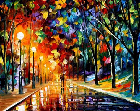 Romantic Eveng — Palette Knife Oil Painting On Canvas By Leonid Afremov