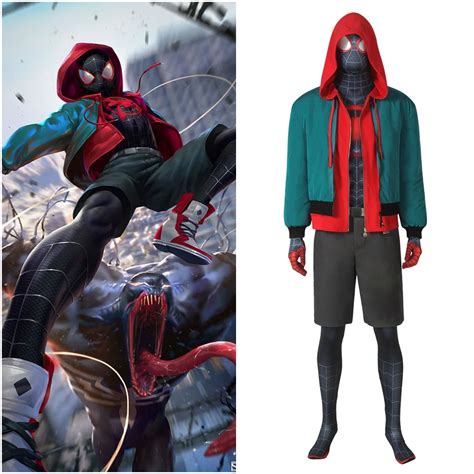 Spider Man Into The Spider Verse Miles Morales Cosplay Costume Jacket My Xxx Hot Girl