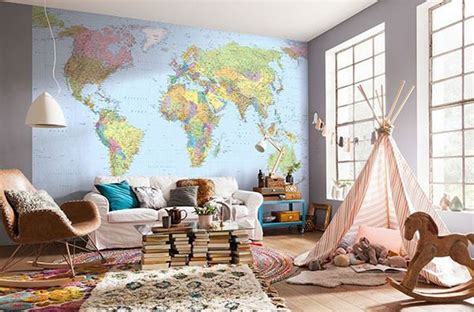World Map Mural Full Size Large Wall Murals The Mural Store