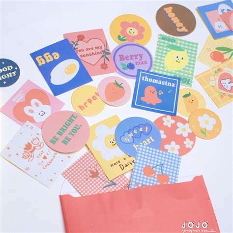 jojo現貨⚡復古可愛貼紙包四款顏色封口貼ins裝飾貼紙磨砂貼紙 蝦皮購物