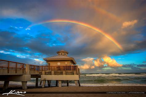 Rainbow Over Juno Beach Pier Hdr Photography By Captain Kimo