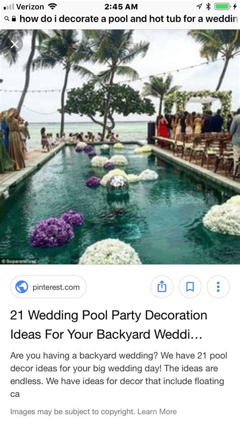 Pin By Ina Gayson On A Wed Ideas Wedding Pool Party Decorations