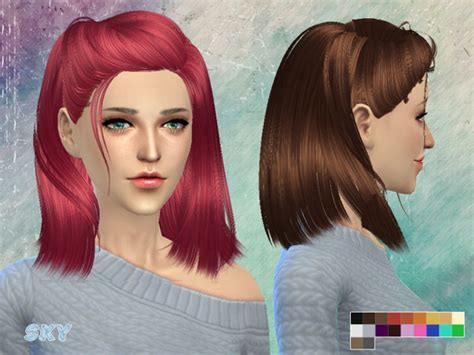 The Sims Resource Side Caught Hairstyle By Skysims Sims 4 Hairs