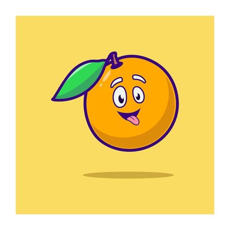 Una Ilustración De Vector De Carácter De Fruta Naranja Vector Premium