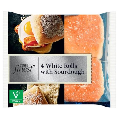 Tesco Finest White Rolls 4 Pack Tesco Groceries