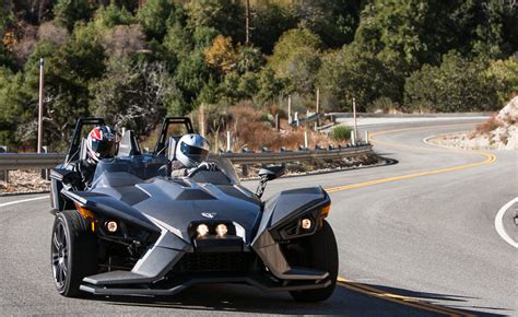 This 3 seater motorcycle delivers a confident ride. motorcycle.com - Polaris Slingshot vs. Can-Am Spyder F3 ...