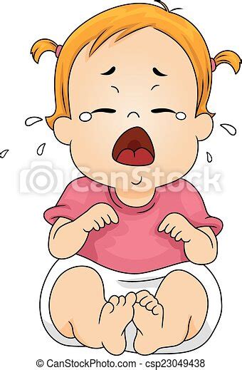 Bebé Llorón Una Ilustración Con Un Bebé Llorando En Voz Alta Canstock