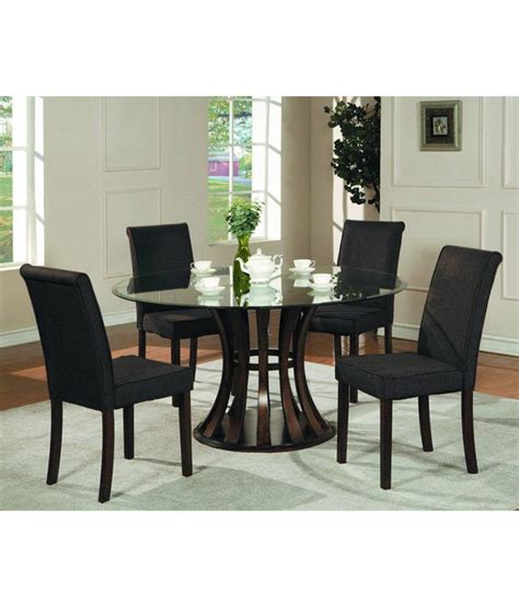 Saraf furniture has a wide variety of your dining comfort online arriving at your doorsteps. Dream Furniture Teak Wood 4 Seater Luxury Round Dining ...