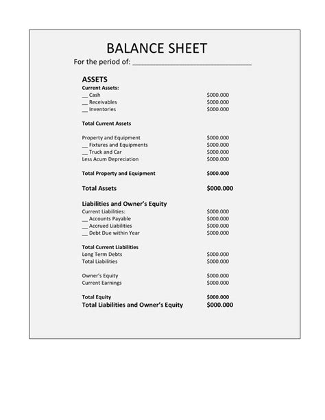 Balance Sheet Template Download Free Documents For PDF Word And Excel