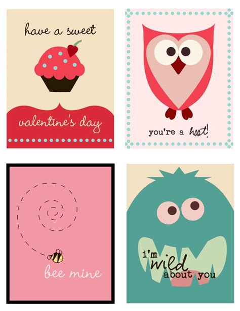 Quirky Fun Valentines Printable Valentines Day Free Printable Cards