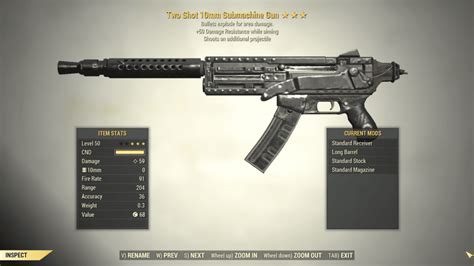 Two Shot Mm Submachine Gun Explosive Dr Fallout Pc