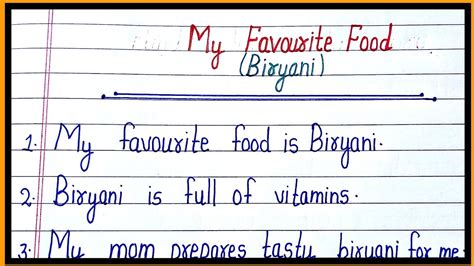 Essay On My Favourite Food10 Lines On My Favourite Foodessay On My Favourite Food Biryani In