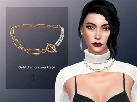 Gold Diamond Necklace 01 By Jius At Tsr Sims 4 Updates