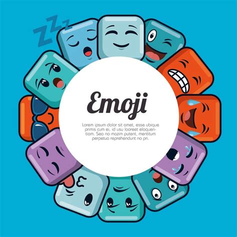 Premium Vector Cute Emoji Emoticons Emotional Faces Icons 2622 The