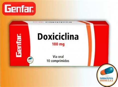 Doxiciclina 100 Mg Caja X 10 Capsulas Genfar