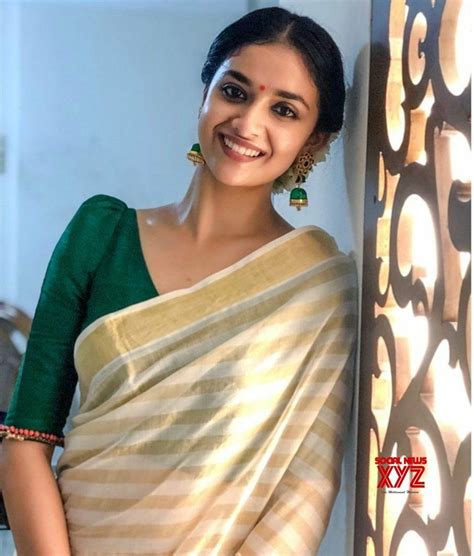 Actress Keerthy Suresh Traditional Saree Stills For Onam Social News