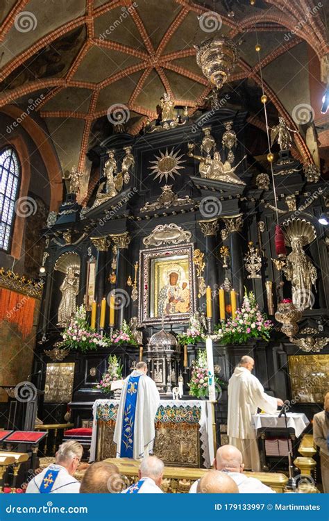 Mass In The Czestochowa Monastery Jasna Gora Sanctuary Editorial