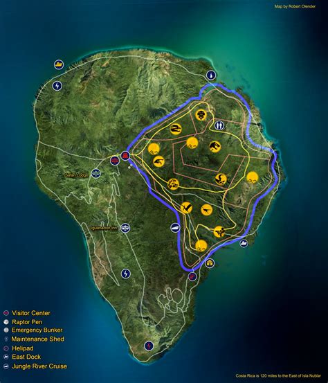 Fan Made Isla Nublar Map Jurassic Park Jurassic World Dinosaurs