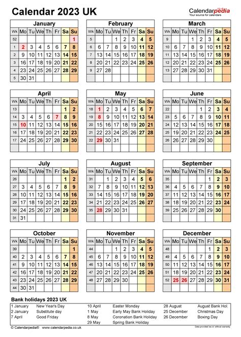 Calendar 2023 Uk Free Printable Microsoft Word Templates Calendar