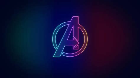 Neon Avengers Logo 3840 X 2160 Marvelstudios Mcu Avengers Logo