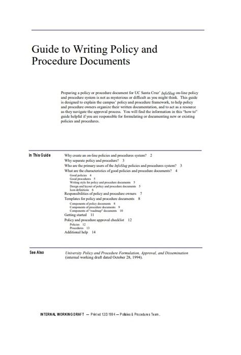 Procedure Manual Templates 14 Free Word And Pdf Formats Samples