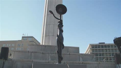 Sculpture At Base Of What Used To Be Lee Circle Unveiled