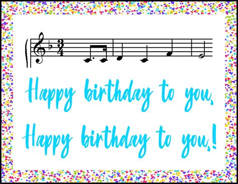 Childrens childrens piano sheet music happy birthday to you. Happy Birthday Music Notes A2 Greeting Card • Rose Clearfield
