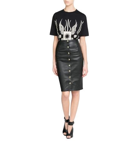 Black Leather Pencil Skirt In 2020 Black Leather Pencil Skirt
